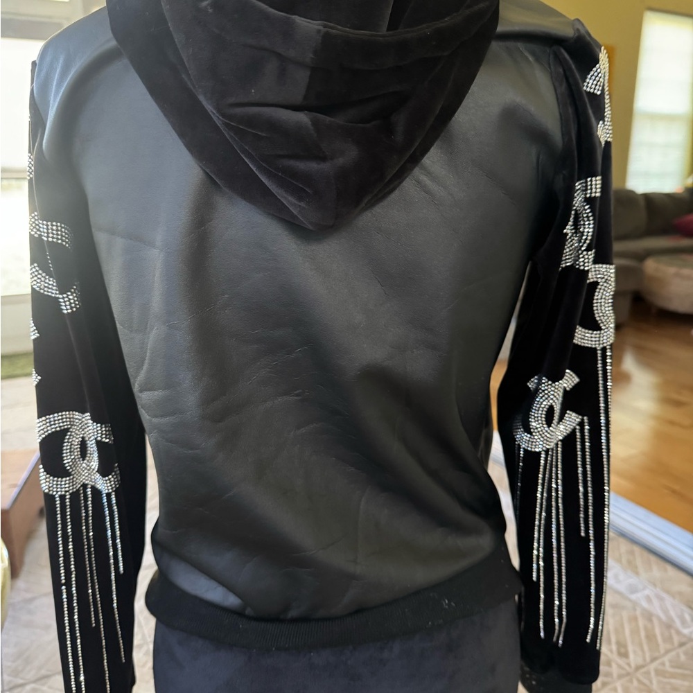CC Black Bomber Jacket with Silver Details - Picture 10 of 12